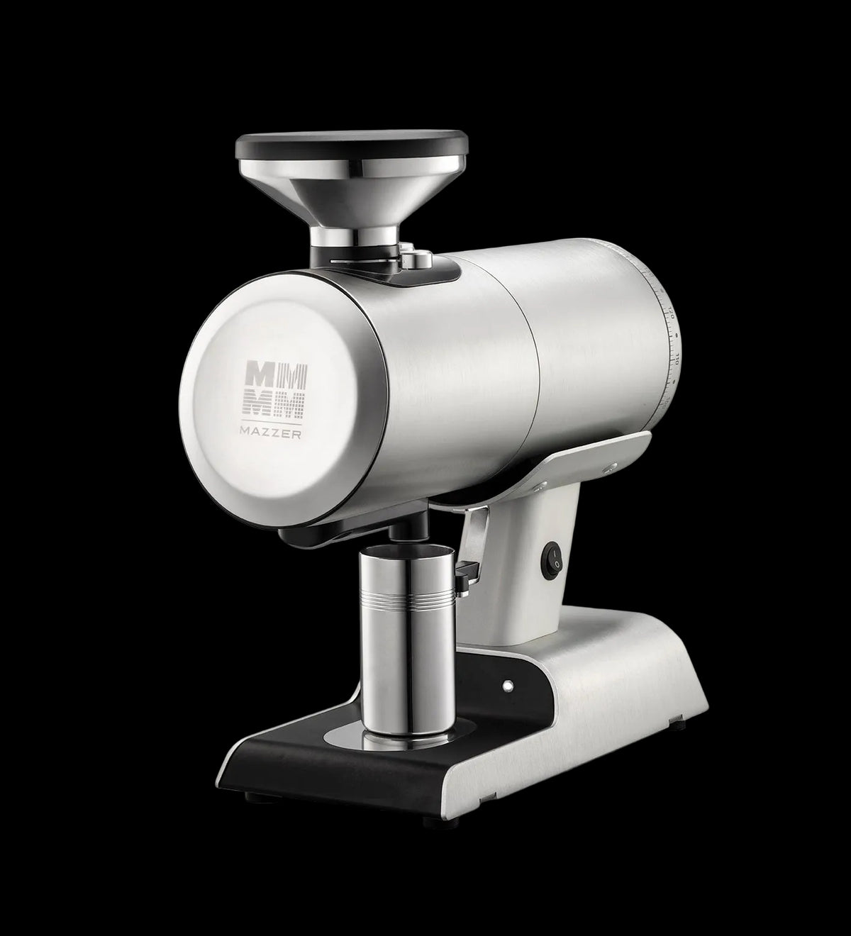 Coffee grinder with Mazzer branding on a white background